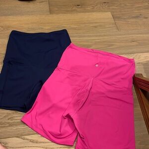 Two pair of maternity biker shorts